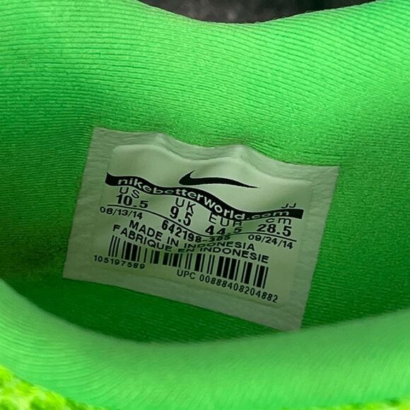 Nike free 5.0 Poison Green Lyon Blue Flesh Sport Shoes Men size 10.5 - Picture 8 of 8